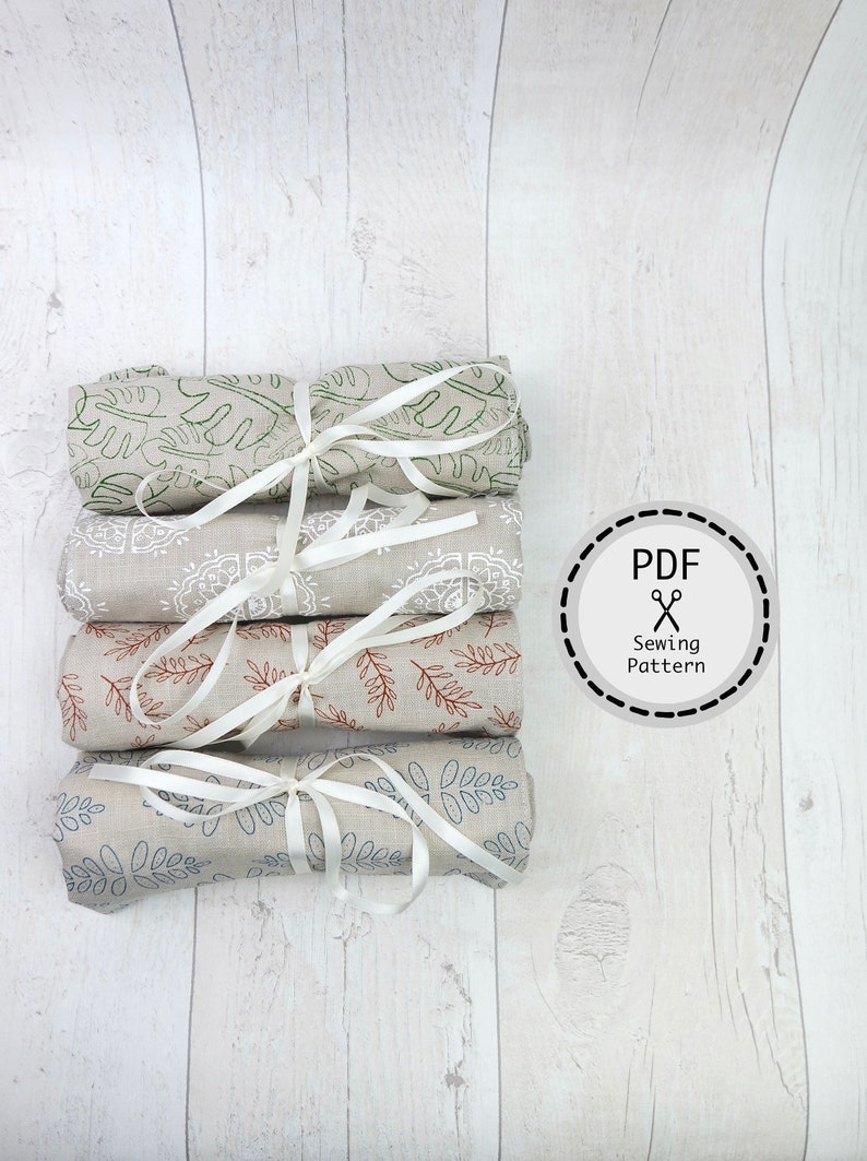 Brush roll , DIY gift, PDF sewing pattern, instant download. image 1