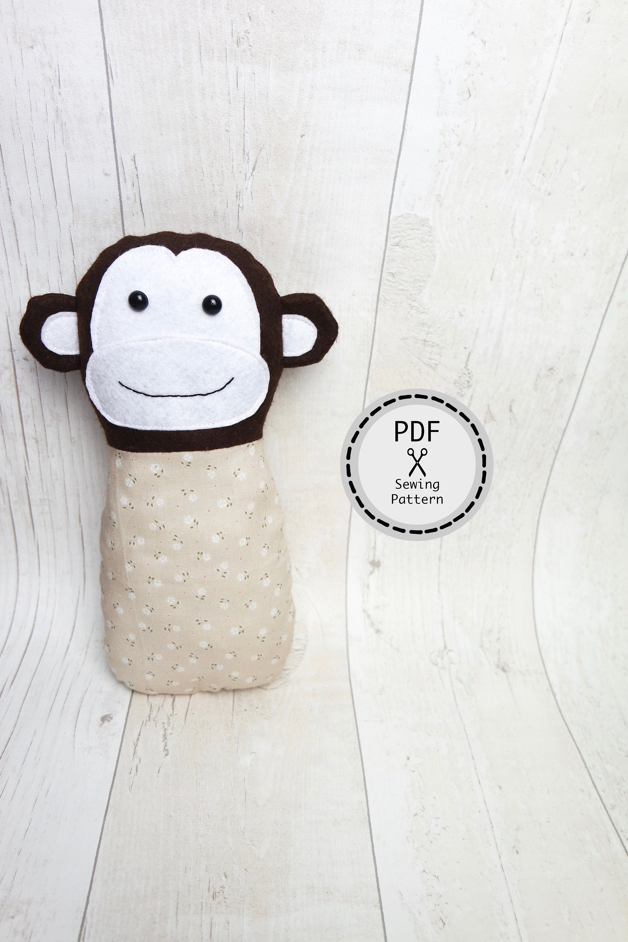 Monkey Toy Pattern Monkey Cuddly Toy, Soft Toy PDF Sewing Pattern, Instant Download. - Etsy