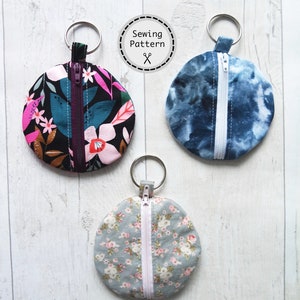 Key Ring Pouch, DIY gift, PDF sewing pattern, instant download.
