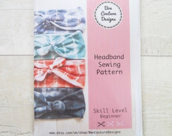 Head Band Sewing Paper Pattern, perfect for beginners.