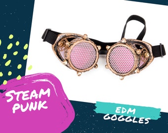 SteamPunk Brille - EDM Festival Sonnenbrille - Burning Man Brillen | Rave Outfit