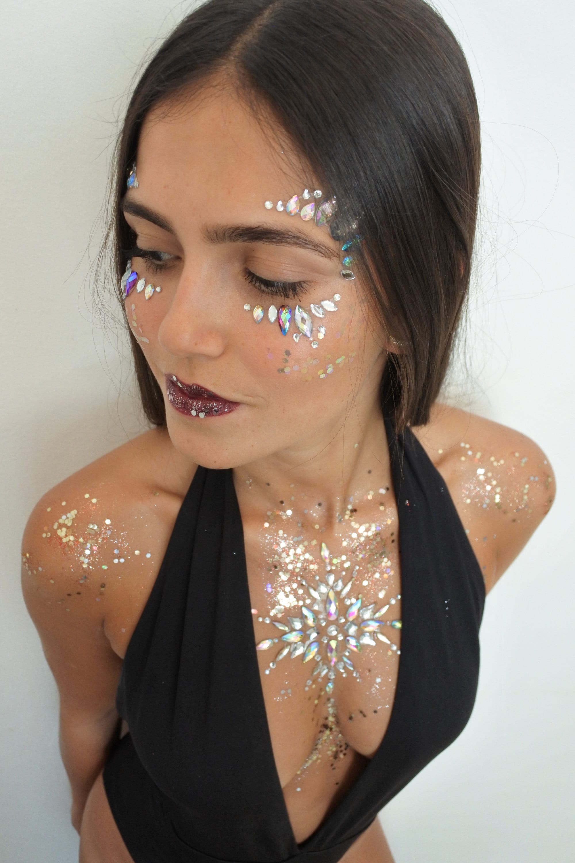 Festival Face Jewels Holographic Rave Outfit Crystal Face Etsy