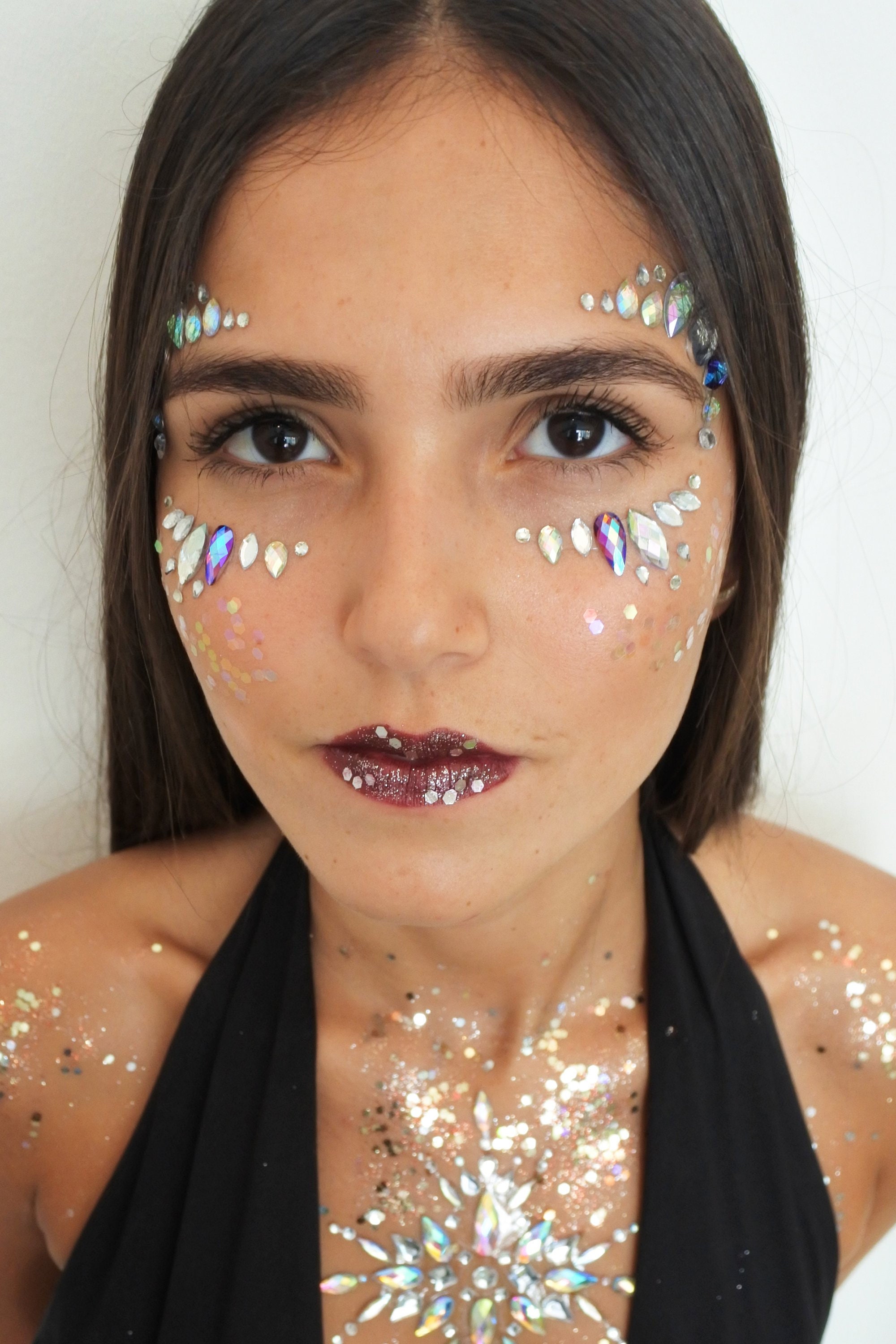 Festival Face Jewels Holographic Rave Outfit Crystal Face Etsy