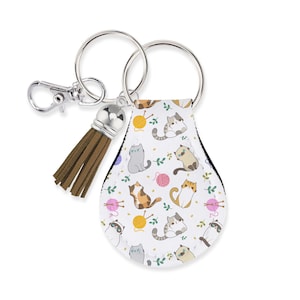 Jolitee Neopren AirTag kompatible Tasche Schlüsselanhänger – Cat