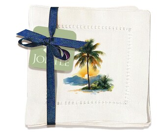 Guardanapos decorativos de coquetel com bainha Jolitee, coqueiro