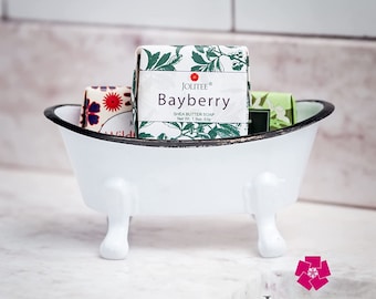 Rustic Enamel Clawfoot Bathtub Soap Dish, Vintage Style