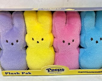 RARE Peeps Candy Just Born Kmart 4 Pack Exclusive Bunny Easter Collectible Plush