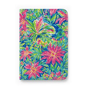 Funda para pasaporte Jolitee Premium de piel sintética vegana, diseño floral rosa