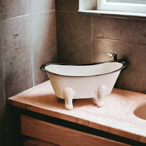 Cute mini clawfoot metal bathtub great for soap dish, planter or craft & decor 5.5"Lx2.75"H