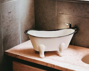 Cute mini clawfoot metal bathtub great for soap dish, planter or craft & decor 5.5"Lx2.75"H