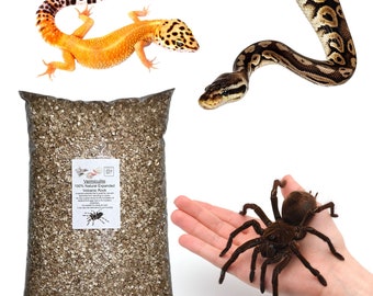 Golden Vermiculite Fine grade, Great for Spiders, Tarantula, Other Reptiles & Invertebrates Excellent for Egg Incubation for Snakes, Geckos