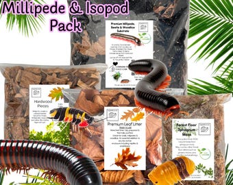 Essential Millipede and Isopod Supply Pack, Organic 4 items, 100% Natural Care Pack