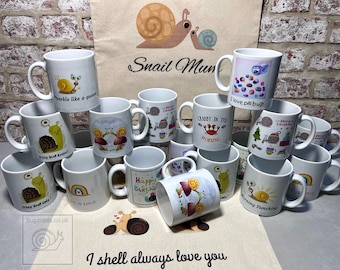 Land Snail & Other Creature Design Mugs, Great Gift Idea, Christmas