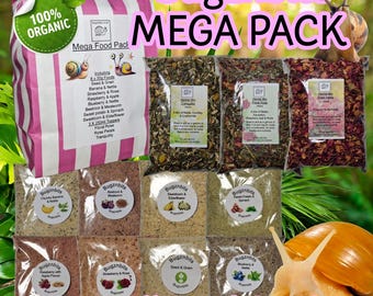 Giant African Land Snail Food Selection Pack, Natures Food Mega Pack, 11 items