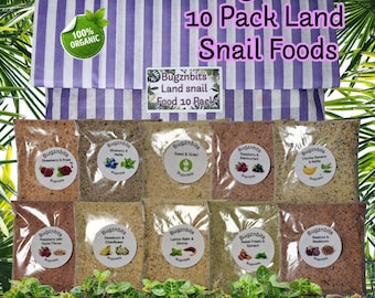 Giant African Land Snail Food, The Ultimate Premium Sample Pack, 10 Items also Great For Millipedes and Hermit Crabs