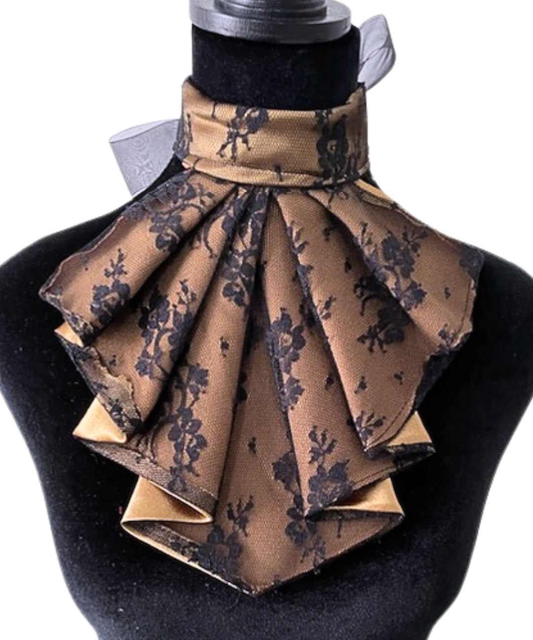 Gold & Black Lace Jabot Womens Jabot Ladies Jabot Jabot Etsy