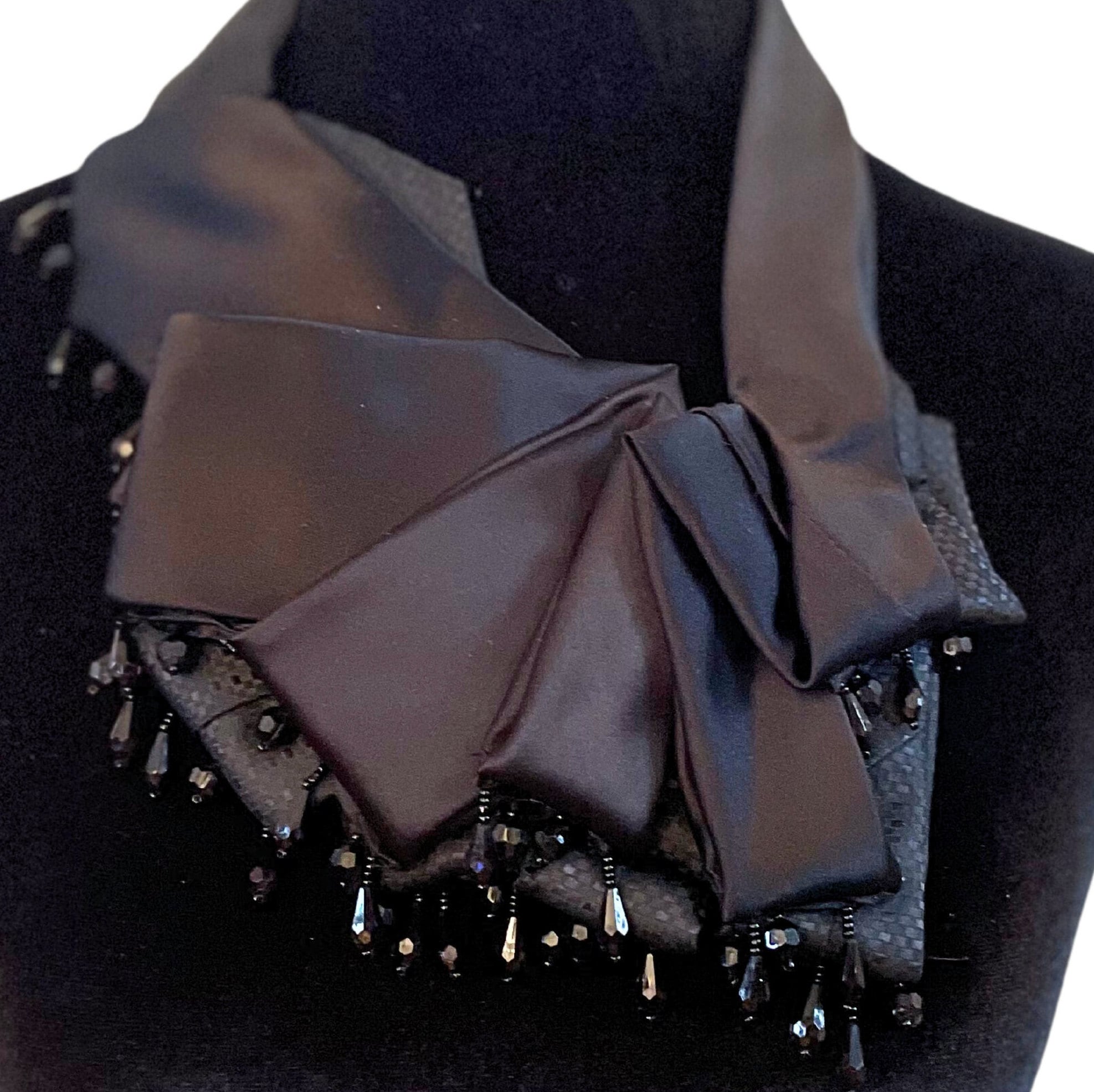 Black Refurbished Repurposed Women's Necktie Scarf Etsy