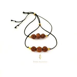 Set of 2 Rudraksha bracelets, divali gift, rakhi, mukhi bracelet, rudraksha bracelet, cord bracelet, raksha bandhan, rakhi cord, mukhi