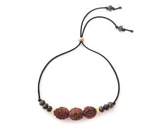 Pulsera Rudraksha, regalo diwali, rakhi, pulsera mukhi, pulsera rudraksha, pulsera de cordón, raksha bandhan, cordón rakhi, mukhi, pulsera india