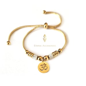 Pulsera Omkar, Omkar, pulsera Ohm, pulsera Aum, pulsera de oro, pulsera india, pulsera hindú, hinduismo, pulsera religiosa