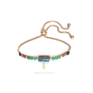 Labradorite bracelet, aventurine bracelet, goldstone bracelet, chakra bracelet, bracelet semiprecious stones, beaded bracelet, gold bracelet
