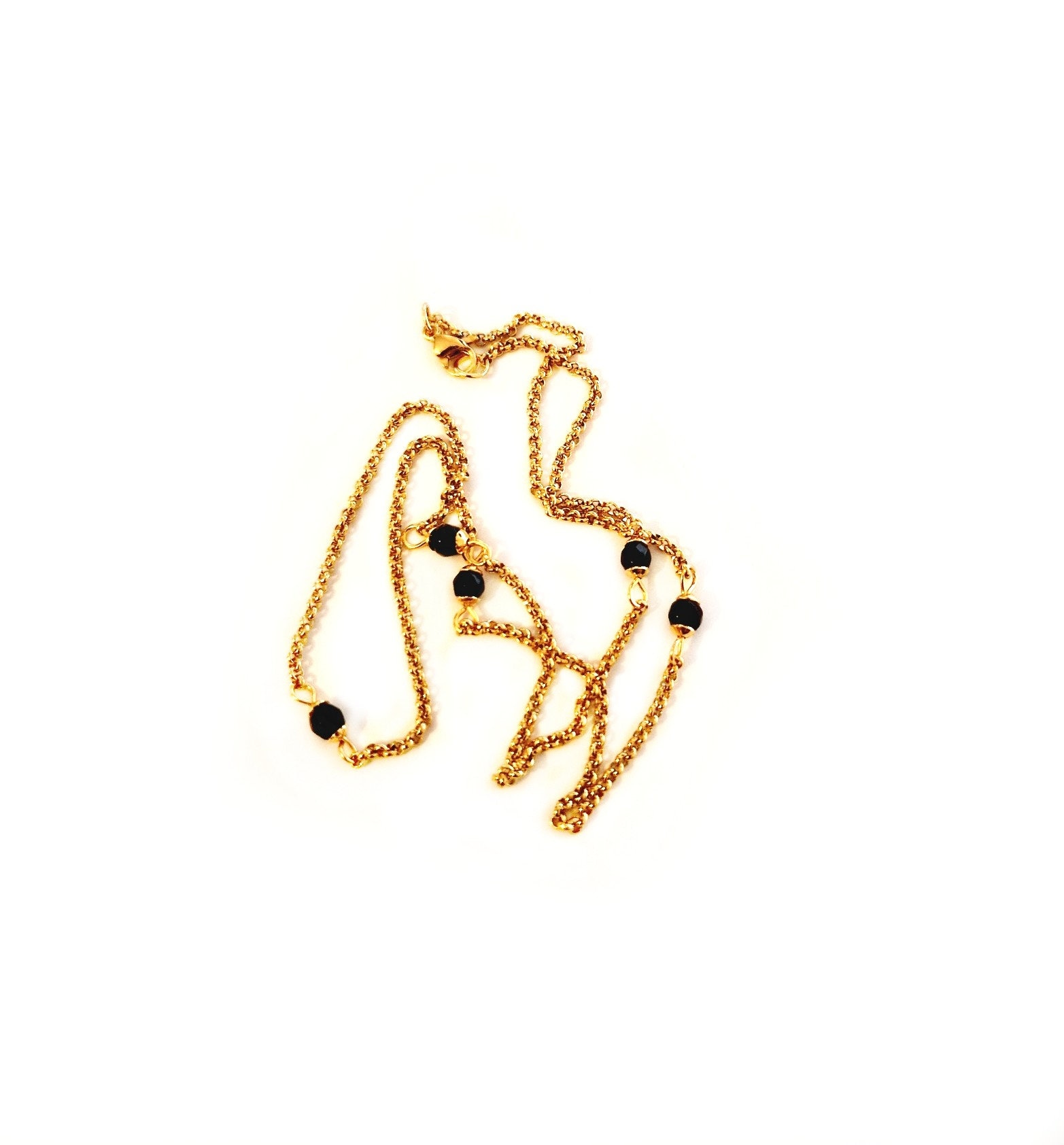 Vintage Gelaagde Boze Oog Halsketting - Gouden Kristal Cz