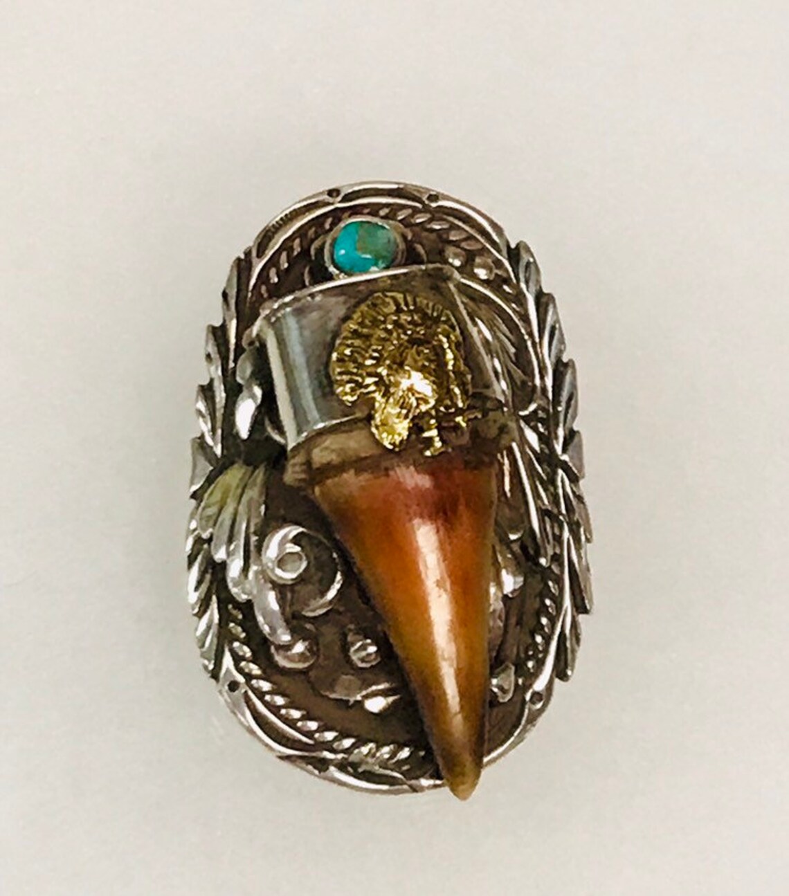 Sensational Authentic Turkey Spur Bolo 10K Solid Yellow Gold Etsy