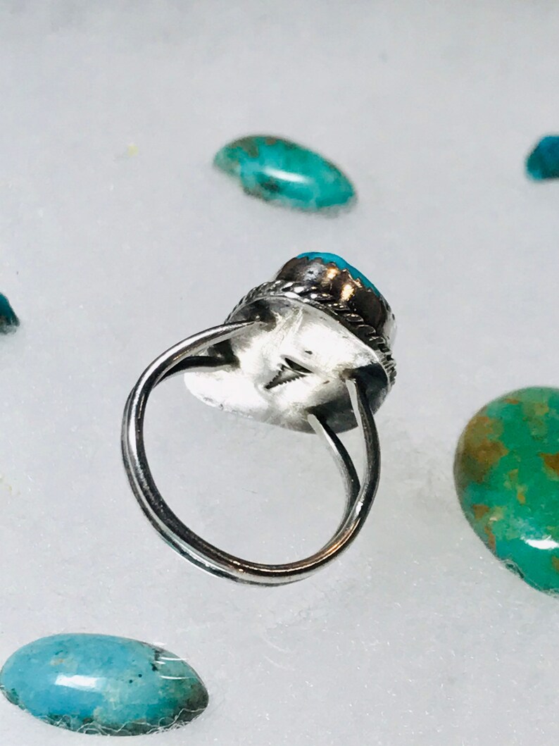 Natural Turquoise Gemstone 925 Sterling Silver Ring Size 6 Fast Free Shipping!