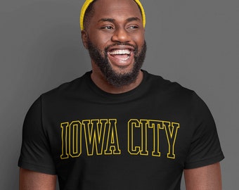 Koszulka Iowa City Crew Black T-Shirt | College, Piłka nożna, Drużyna, Tailgate, Koszulka, Unisex