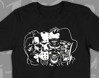 Freddy, Jason, Michael, koszulka It | Koszulka Horror, Straszna koszulka, Koszulka Movie Killer, Upiorna koszulka, Zabawna koszulka Halloween, Koszulka Halloween