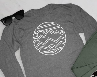 Koszula z długim rękawem Colorado | Denver Gift Mountain Design Prosta koszulka z nadrukiem T-shirt Rocky Mountains