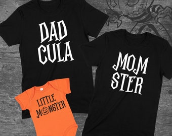 Koszulki na Halloween dla rodzin, pasujące koszulki na Halloween | Koszulka dla mamy, zabawne koszulki na Halloween, rodzinny strój dyniowy, urocze straszne koszulki