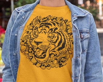 Koszulka Trippy Tiger | Nature's Guidance, koszulka The Aware Tiger, Mushroom tigre, trippy, trzecie oko, illuminati, buntowniczy, QP