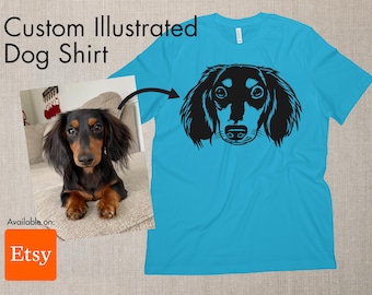 Koszulka z ręcznie rysowanym portretem zwierzaka | Spersonalizowana koszulka z ilustracją zwierzęcia | Koszulka pamiątkowa