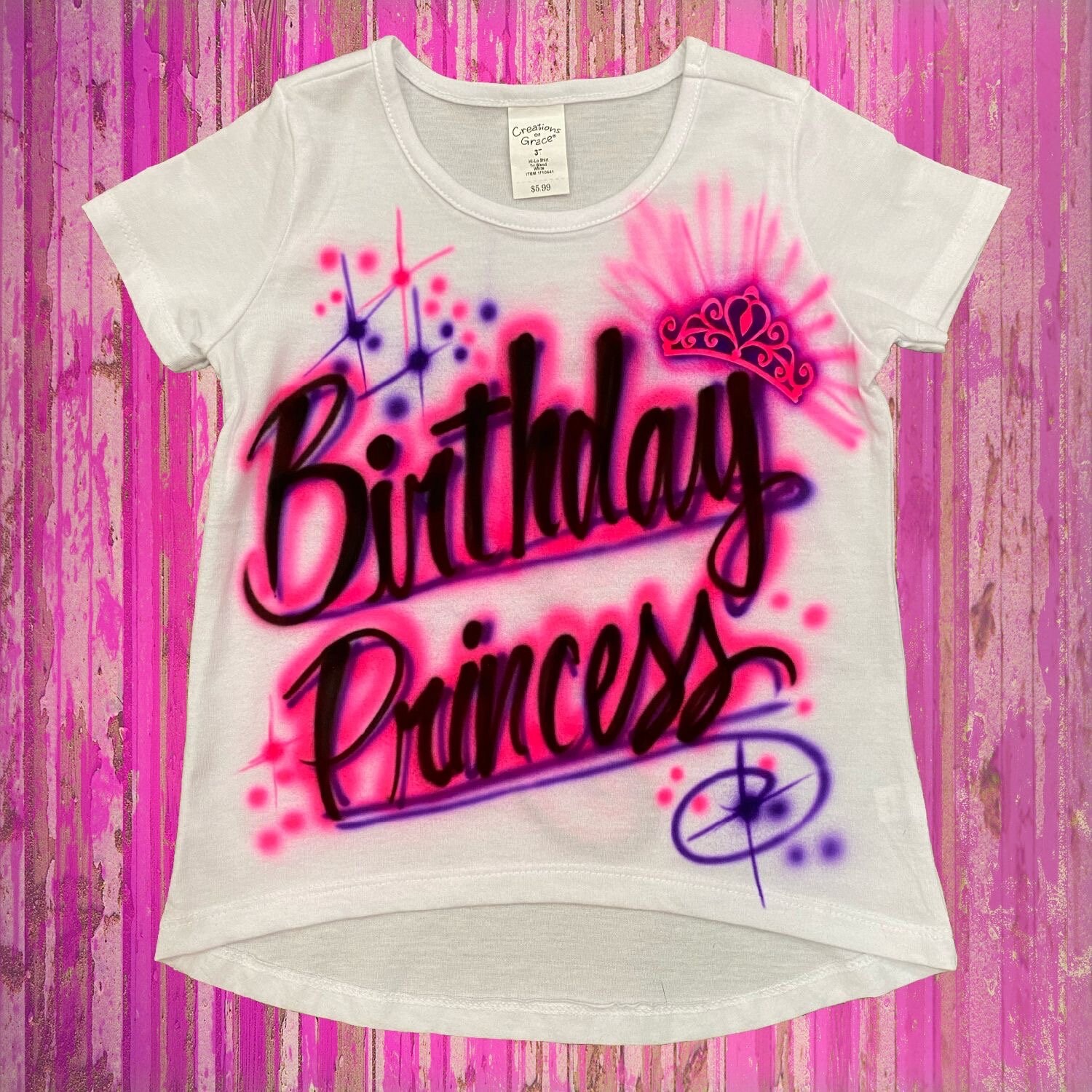 Birthday Princess Custom Airbrushed Tshirt Etsy