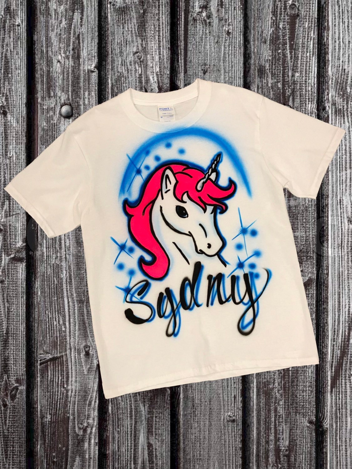 Custom Airbrush Unicorn With Name Tshirt Etsy