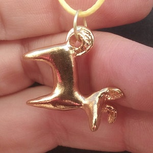 24K gold plated Dog pendant with 18&quot; yellow cord