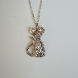 Sterling Silver Mouse pendant with 18 inch Sterling Silver chain