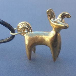 Bronze Dog pendant with 18&quot; black cord