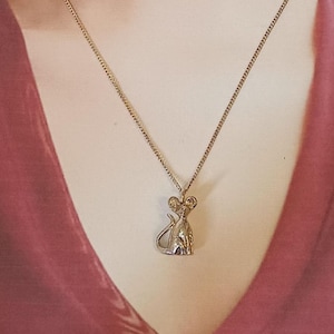 Sterling Silver Mouse pendant with 19 inch Sterling silver chain