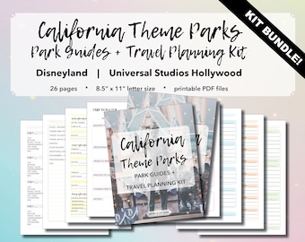 California Theme Parks: Travel Planning Kit BUNDLE - Vacation Planning, Disneyland Planning, Universal Hollywood Planning, Printable PDF