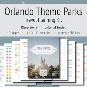 Orlando Theme Parks: Travel Planning Kit - Vacation Planning, Disney World Planning, Universal Studios Planning, Printable PDF Page