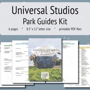 Universal Studios Orlando: Park Guides Kit - Vakantieplanning, Universal / Islands of Adventure Planning, afdrukbare pagina's PDF, reisplanner