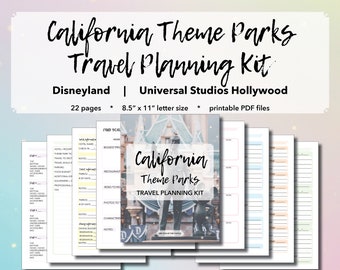 California Theme Parks: Travel Planning Kit - Vacation Planning, Disneyland Planning, Universal Hollywood Planning, Printable PDF Page