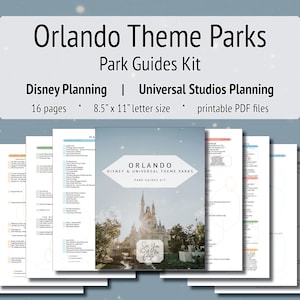Orlando Theme Parks: Park Guides Kit - Vacation Planning, Disney World Planning, Universal Studios Planning, Printable Pages PDF, Trip Plan