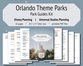 Orlando Theme Parks: Park Guides Kit - Vacation Planning, Disney World Planning, Universal Studios Planning, Printable Pages PDF, Trip Plan