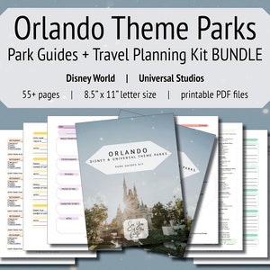Parchi a tema di Orlando: Kit di pianificazione di viaggio BUNDLE - Pianificazione delle vacanze, Pianificazione di Disney World, Pianificazione di Universal Studios, PDF stampabile