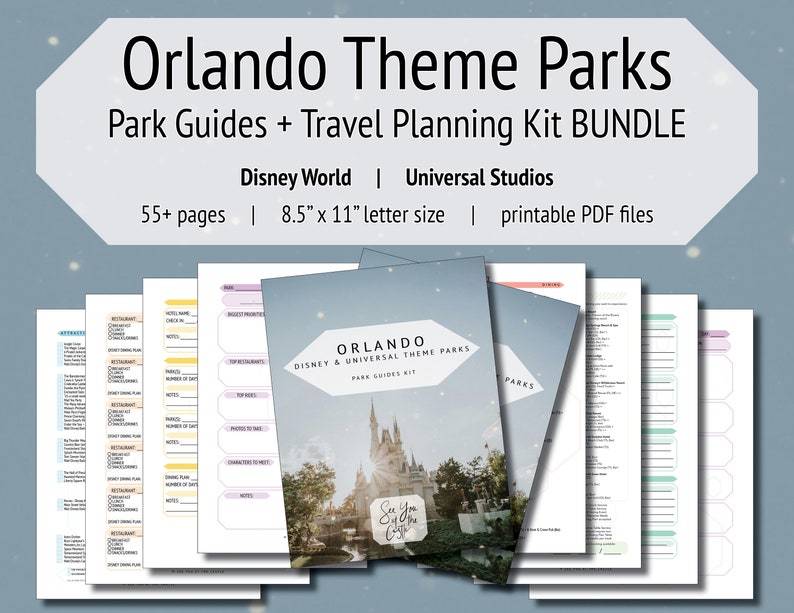 Orlando Theme Parks Travel Planning Kit BUNDLE Vacation Etsy