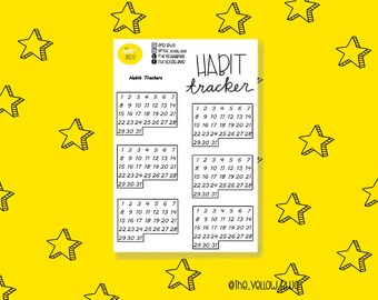 Habit tracker stickers, planning stickers, functional, UK, Vertical planner, Happy Planner, Bullet Journal, Hobonichi, Travellers Notebook,