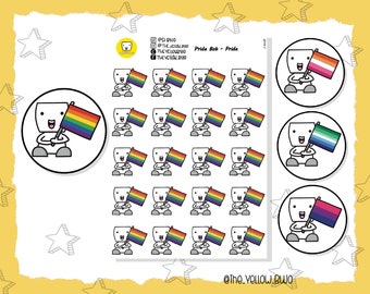 Bob es Pride, Pride Flags LGBTQ+ Planer Sticker, Icon Sticker, Vertikaler Planer, Happy Planner, Bullet Journal, Hobonichi,